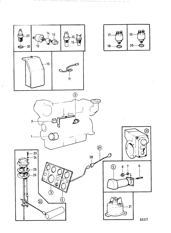 Схема узла Electrical Equipment And Instruments Std Для Volvo Penta Tmd120B