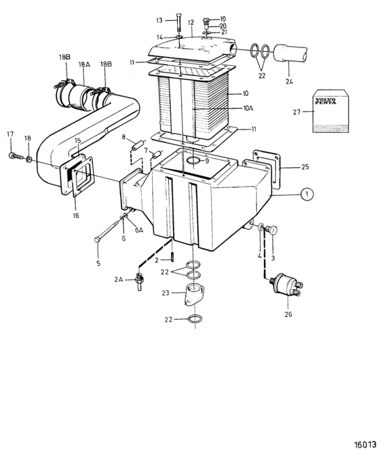 Схема узла Aftercooler Для Volvo Penta Tamd122D