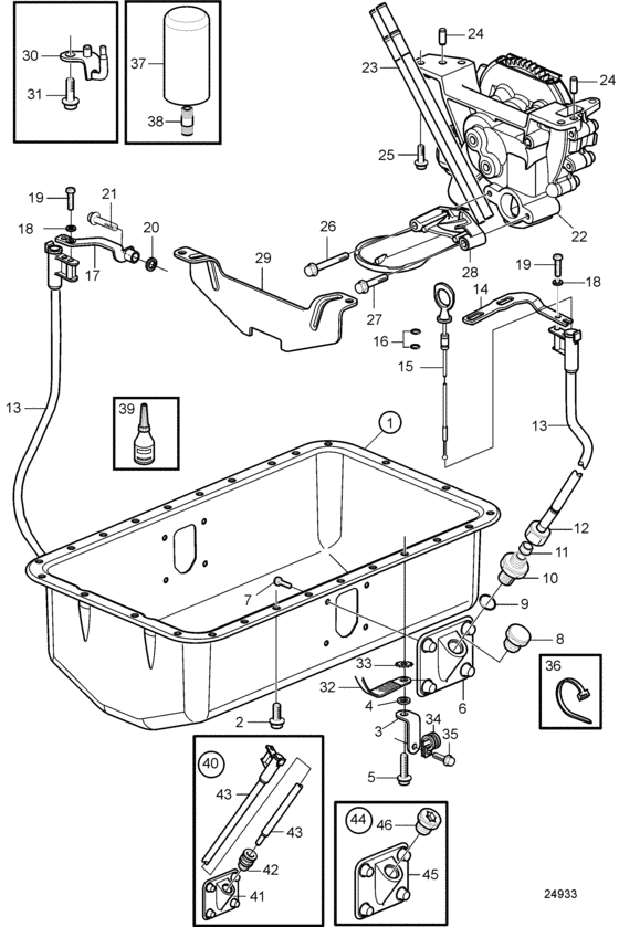 Схема узла Lubricating System. Sn-2004009981 Для Volvo Penta D4-210I-B