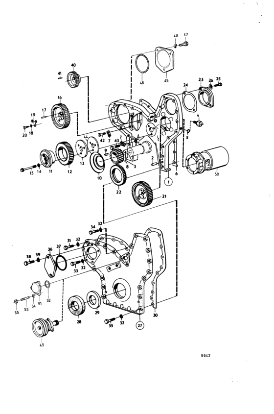 Схема узла Timing Gear Casing And Timing Gears: B Для Volvo Penta Td100Crc
