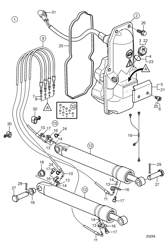 Схема узла Trim System, 42 Для Volvo Penta Sx-Aaclt42