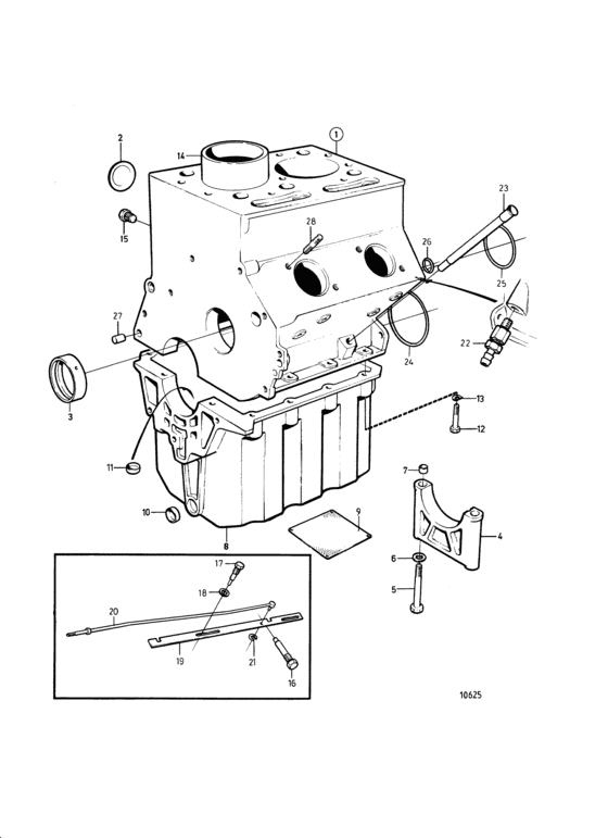 Схема узла Cylinder Block With Cylinder Liners Medium Duty Для Volvo Penta 2002