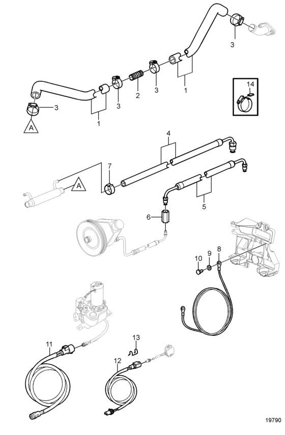 Схема узла Jackshaft, Connecting Components, Early Version Для Volvo Penta Sx-Mlt
