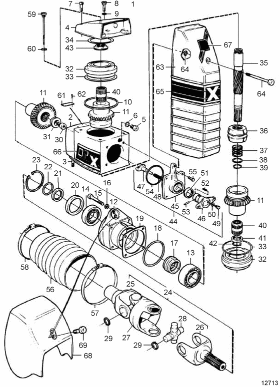 Схема узла Upper Gear Unit Для Volvo Penta Dpx-S 1.78