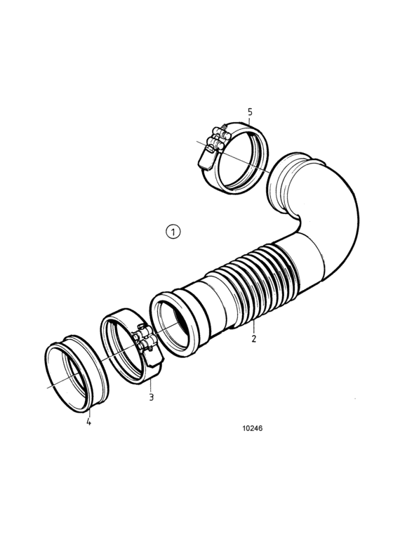 Схема узла Exhaust Line, Dry Для Volvo Penta Tmd41B