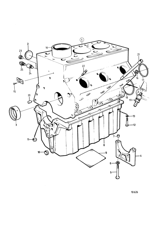 Схема узла Cylinder Block With Cylinder Liners Medium Duty Для Volvo Penta 2003