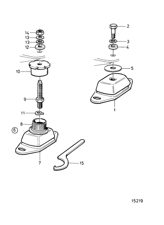 Схема узла Flexible Engine Suspension Для Volvo Penta Tamd103A-A