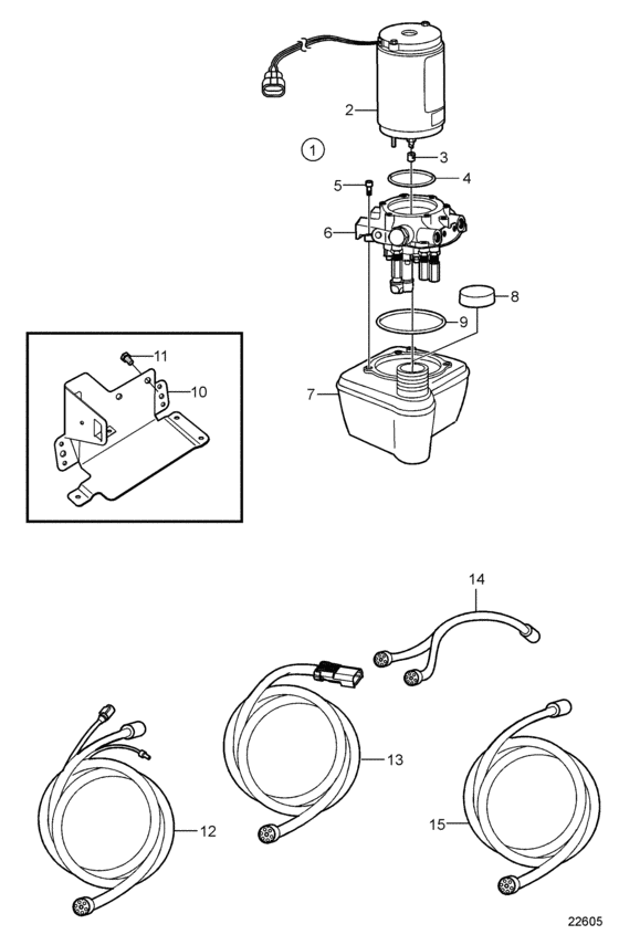 Схема узла Trim Pump, Later Version Для Volvo Penta Xhp-Blt