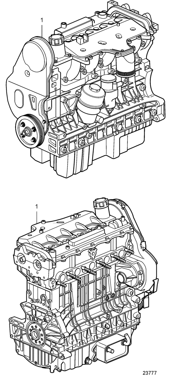 Схема узла Long Block, Exchange Для Volvo Penta D3-130A-C