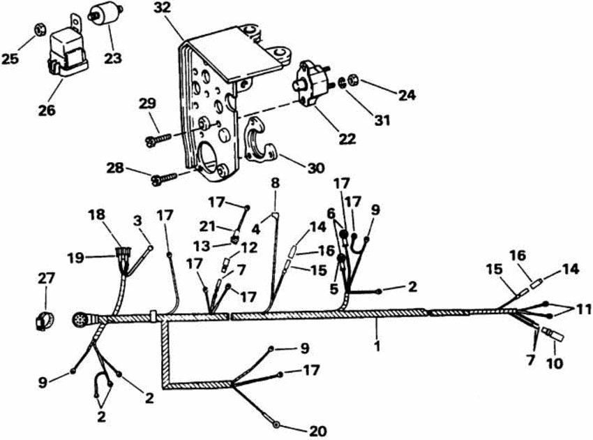Схема узла Engine Harness And Bracket Для Volvo Penta 7.4Glpncs