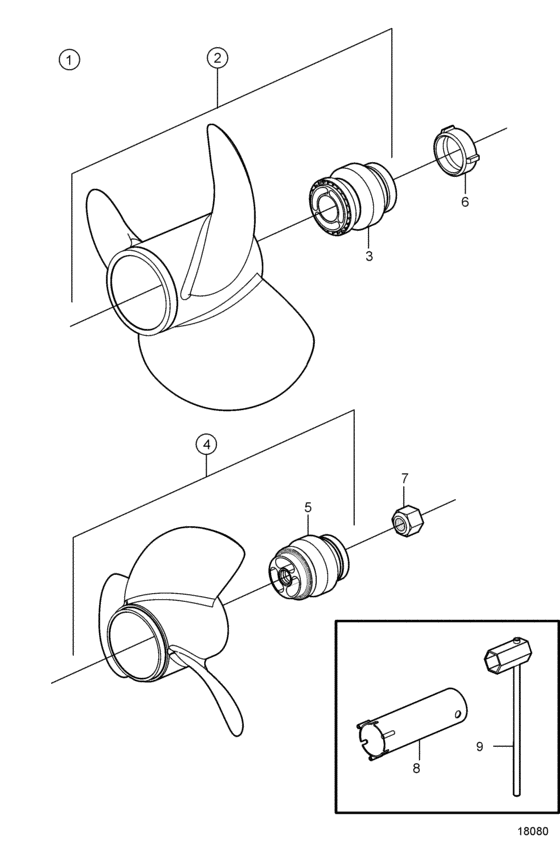 Схема узла Duoprop Propeller Для Volvo Penta Dp-Sm 2.32