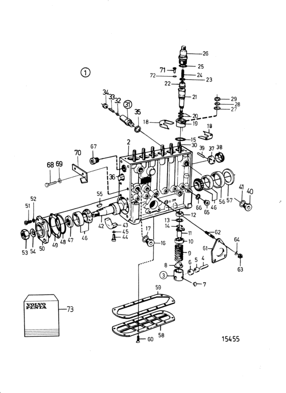 Схема узла Fuel Injection Pump, Components Для Volvo Penta Tamd71A