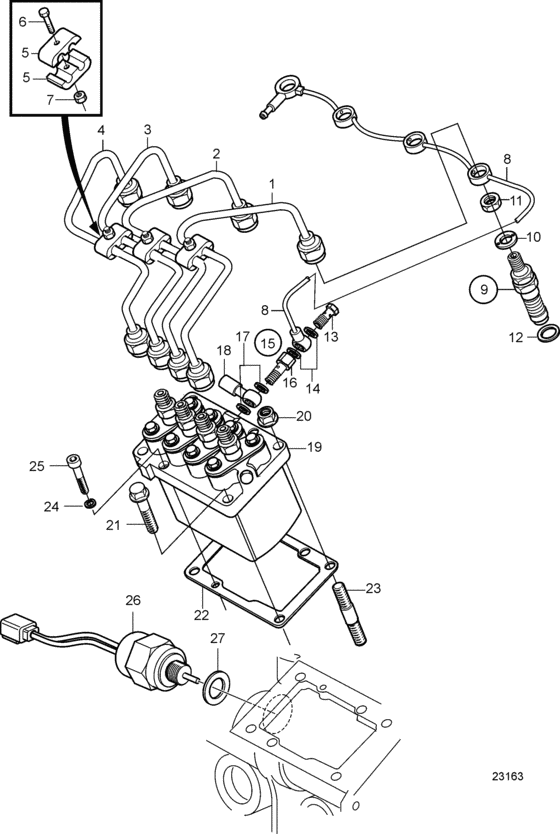 Схема узла Топливная Система Для Volvo Penta D2-55D