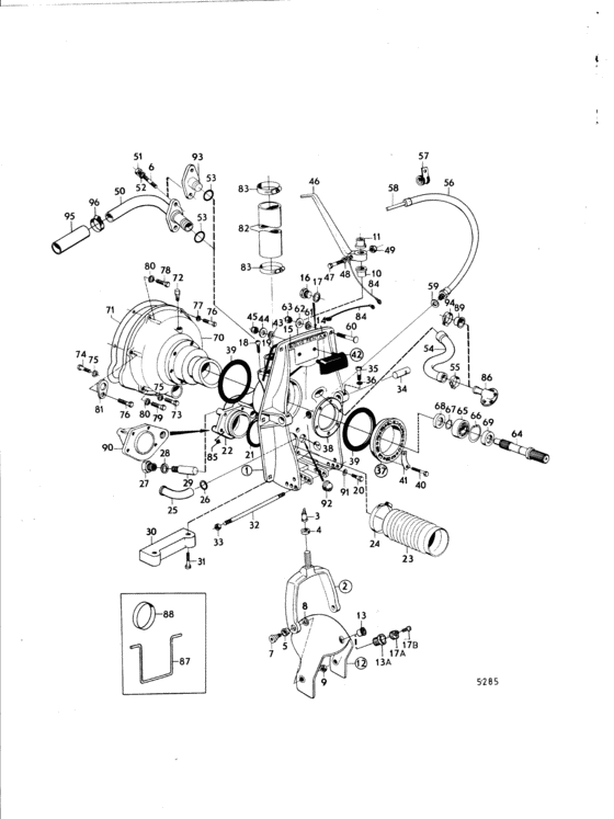 Схема узла Connecting Components Aq Drive Unit 250 Для Volvo Penta Aqd21A
