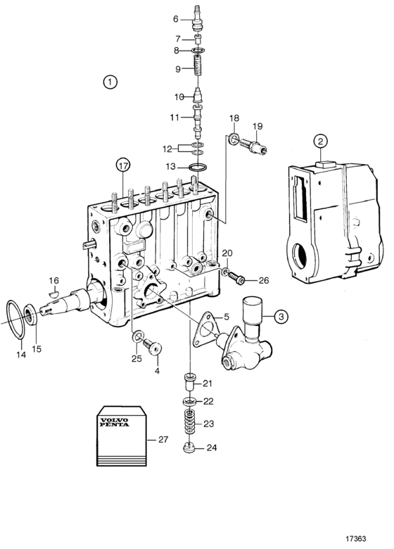 Схема узла Fuel Injection Pump, Components Для Volvo Penta Tamd63P-A