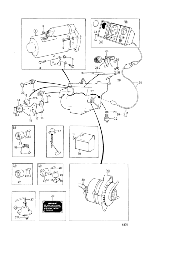 Схема узла Electrical System And Instrument Для Volvo Penta Md21B