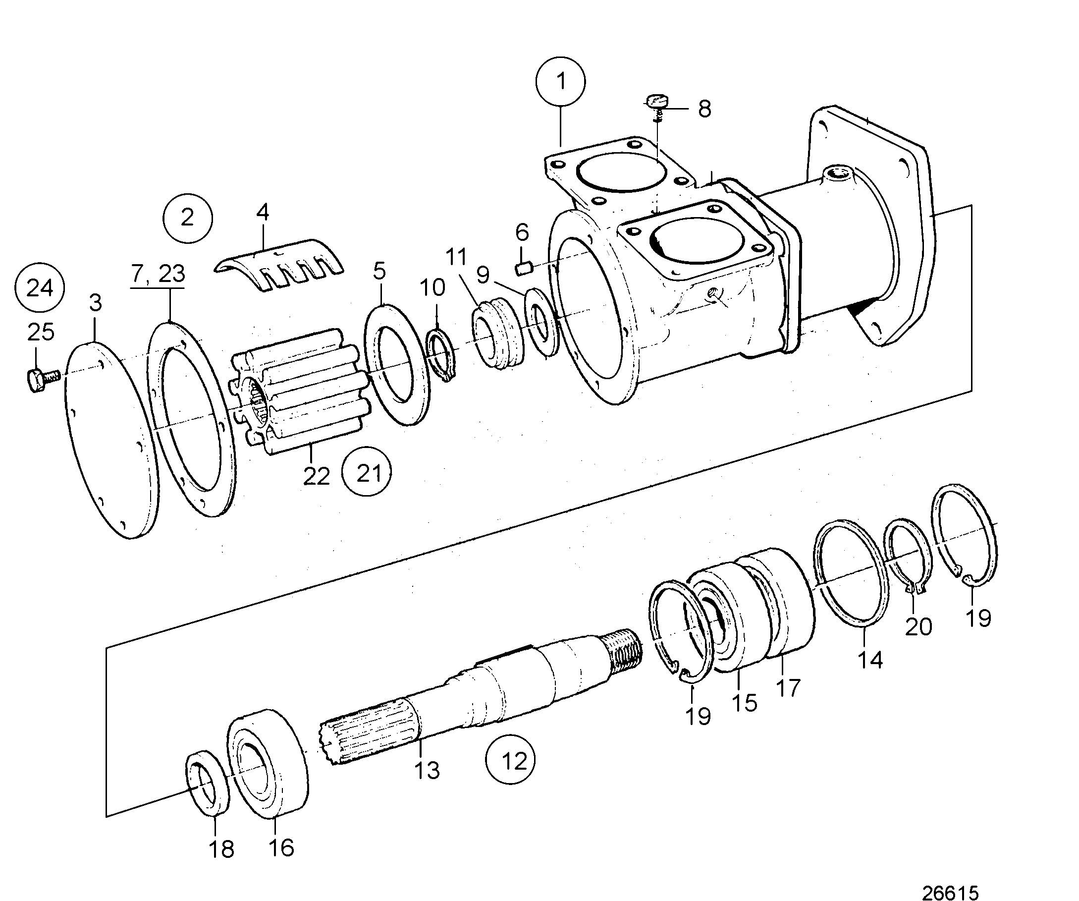 Схема узла Водяной Насос С Резиновымimpeller, Компоненты