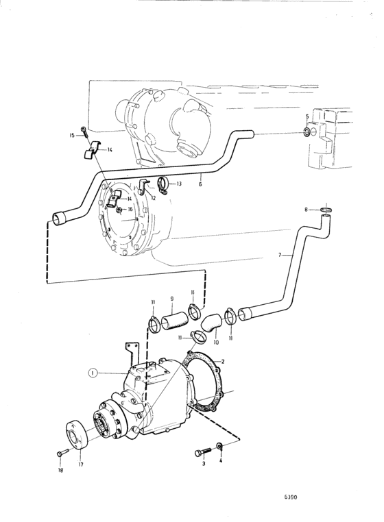 Схема узла Connecting Components Reverse Gear Ms3B, Ms3C: B Для Volvo Penta Md40A