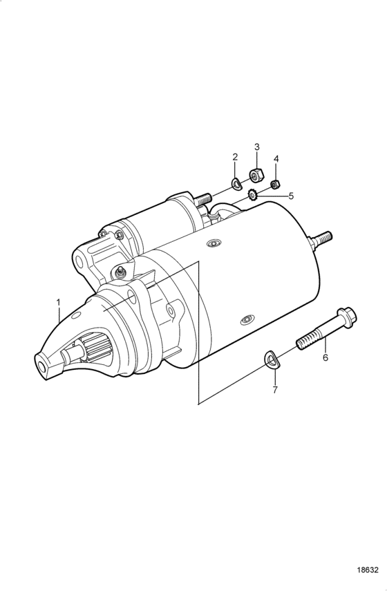 Схема узла Стартер Для Volvo Penta 5.7Gii-A
