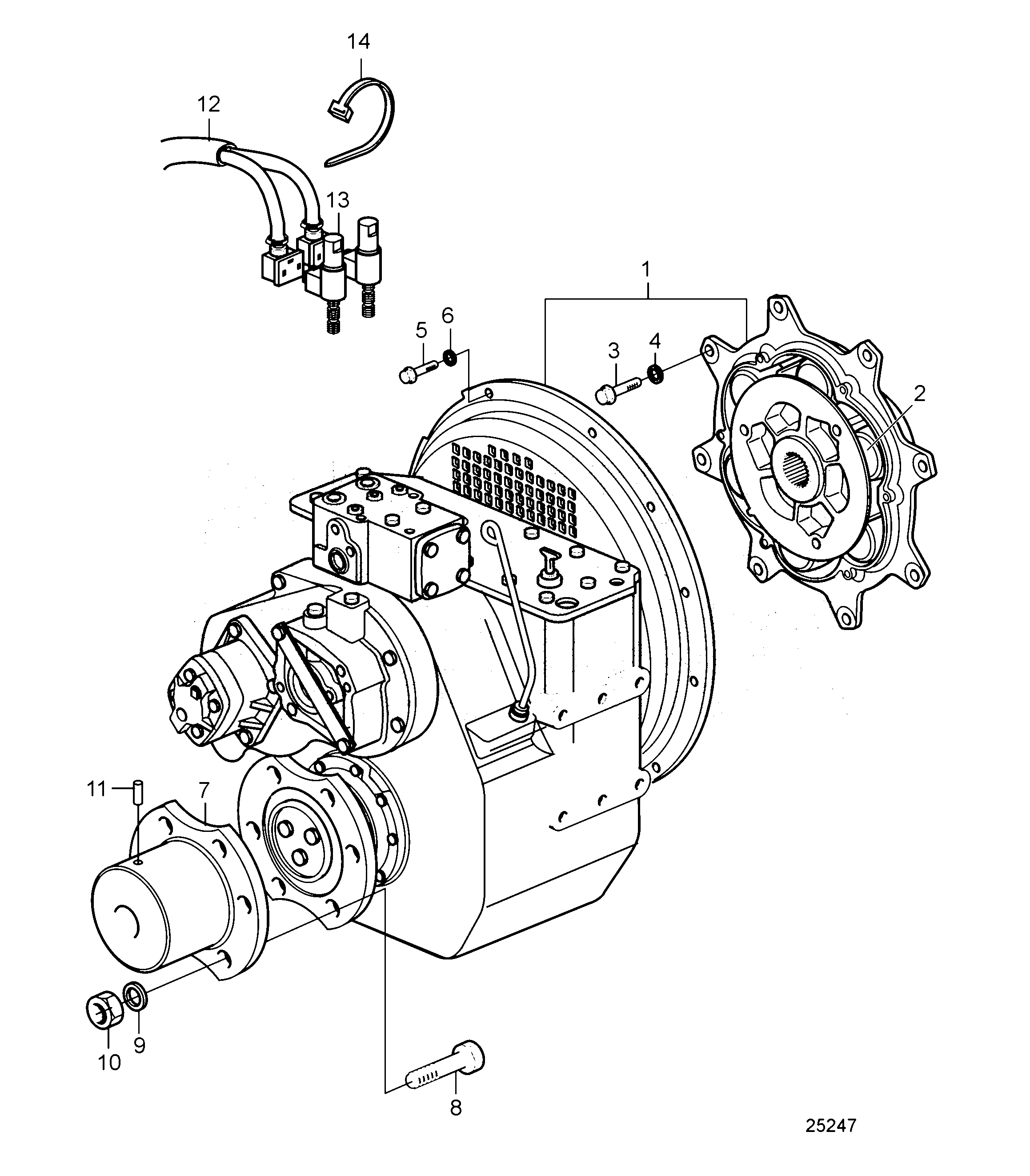 Схема узла Соединительные Компоненты Twin Disc Mg5114Sc