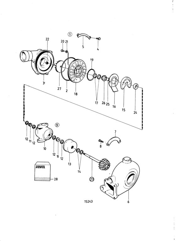 Схема узла Turbocharger, Components Для Volvo Penta Tamd42B
