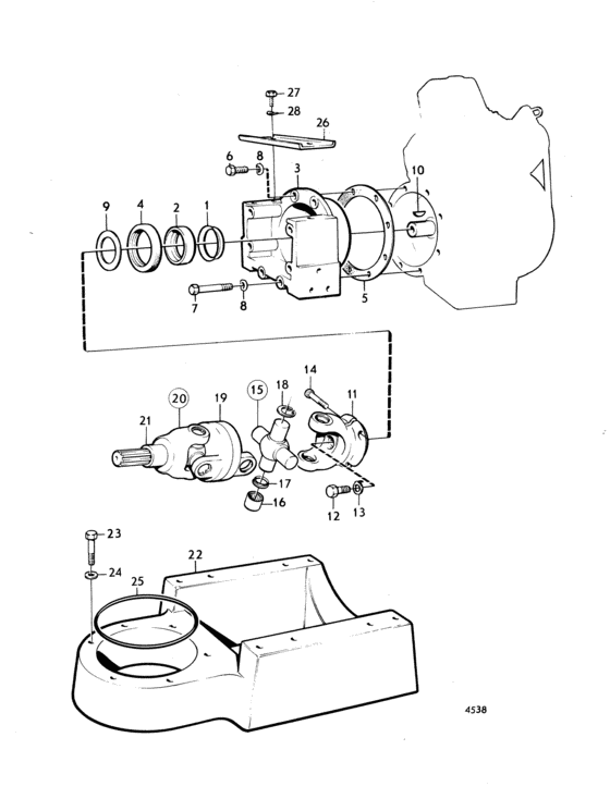 Схема узла Connecting Components Sail Boat Drive Unit 100S Для Volvo Penta Md5A