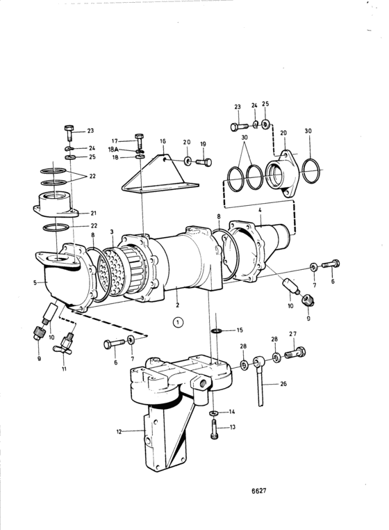 Схема узла Масляный Охладитель Для Volvo Penta Tad120Chc