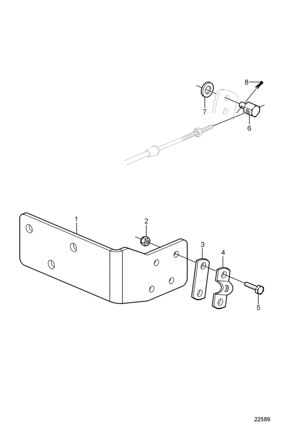 Схема узла Shift Cable Connections, Bw72D Для Volvo Penta 5.7Gxii-F