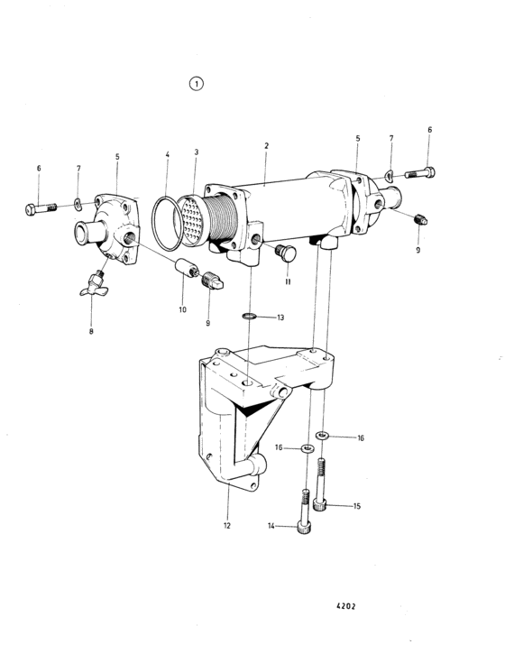 Схема узла Масляный Охладитель Для Volvo Penta Tamd70C