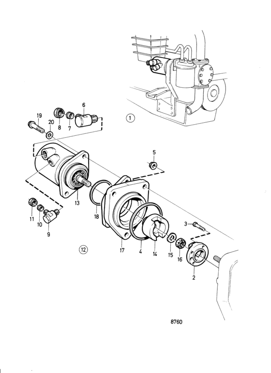 Схема узла Servo Pump Hc Для Volvo Penta Tamd71B
