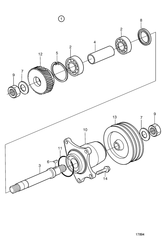 Схема узла Power Take Off Assy Для Volvo Penta D12C-A Mp