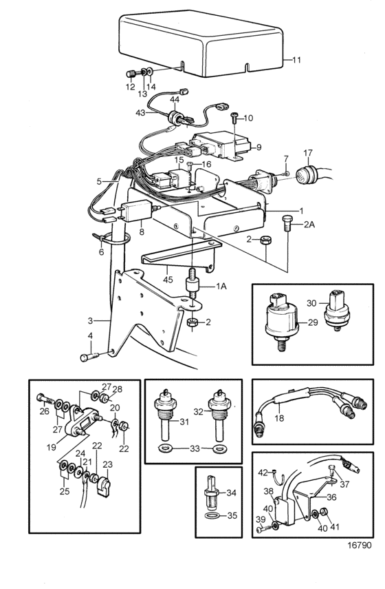 Схема узла Electrical System: A Для Volvo Penta Kamd42P-A
