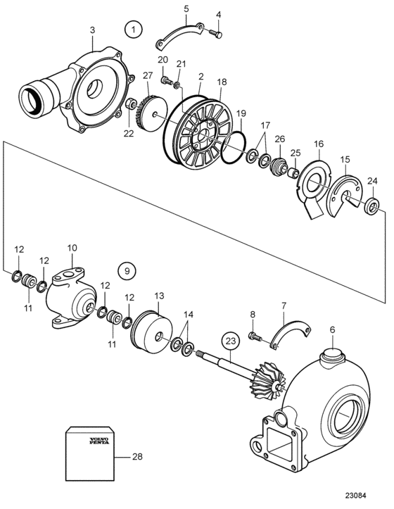 Схема узла Turbocharger, Components Для Volvo Penta Ad31P-A