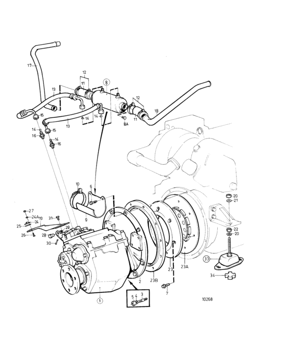 Схема узла Connecting Components, Later Prod Reverse Gear Prm301, 302, 401, 402 Для Volvo Penta Tamd31A