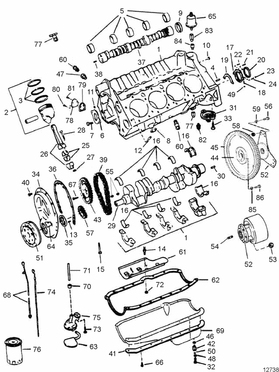 Схема узла Картер Двигателя Для Volvo Penta 5.7Gipmdace