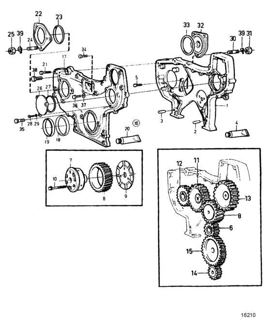 Схема узла Timing Gear Housing Для Volvo Penta Tamd62A