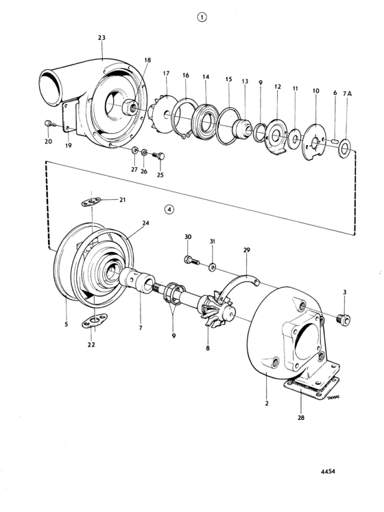 Схема узла Turbo: A Для Volvo Penta Tamd70C
