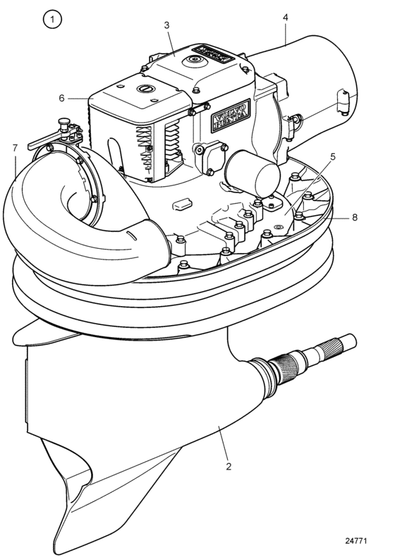 Схема узла Drive, Assembly Ips2 Для Volvo Penta Ips2-A