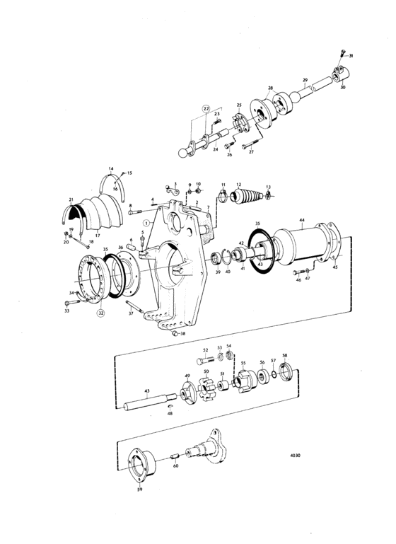 Схема узла Connecting Components Aq Drive Unit 100B Для Volvo Penta Aqd2B