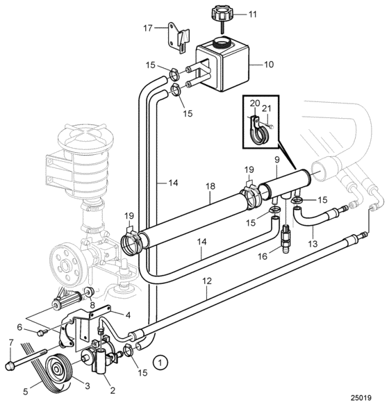 Схема узла Power Steering Pump Kit Для Volvo Penta D6-310I-A