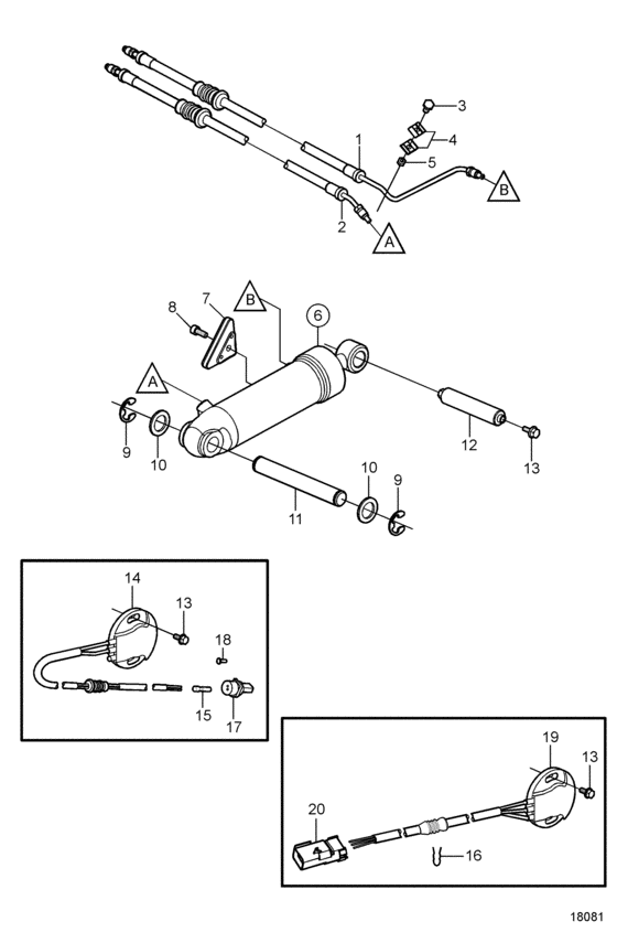 Схема узла Power Trim System Для Volvo Penta X-B