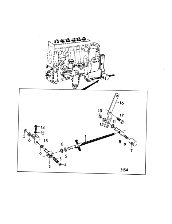 Схема узла Manual Speed Control Mo46197/Xxxx- Для Volvo Penta Md70B