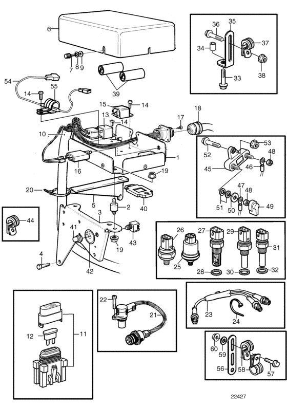 Схема узла Electrical System: B Для Volvo Penta Kad44P-B