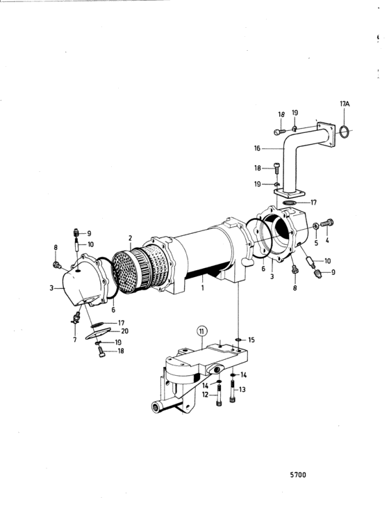 Схема узла Масляный Охладитель Для Volvo Penta D100Bhc