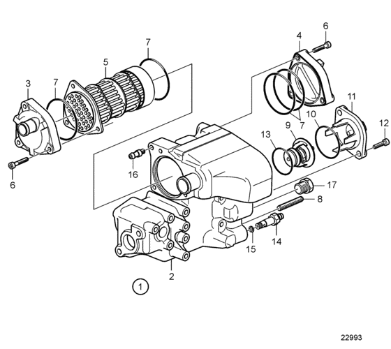 Схема узла Heat Exchanger, Components Для Volvo Penta D1-13F