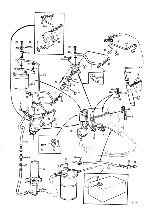 Схема узла Fuel System: B Для Volvo Penta 2002B