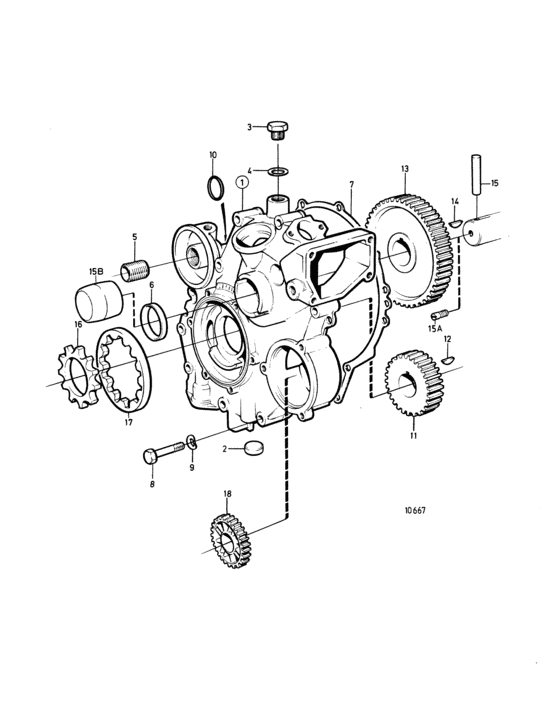 Схема узла Timing Gear Casing And Gears: D Для Volvo Penta 2003-Solas