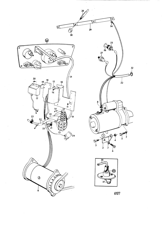 Схема узла Electrical System And Instrument Earlier Prod Для Volvo Penta Aqd21A