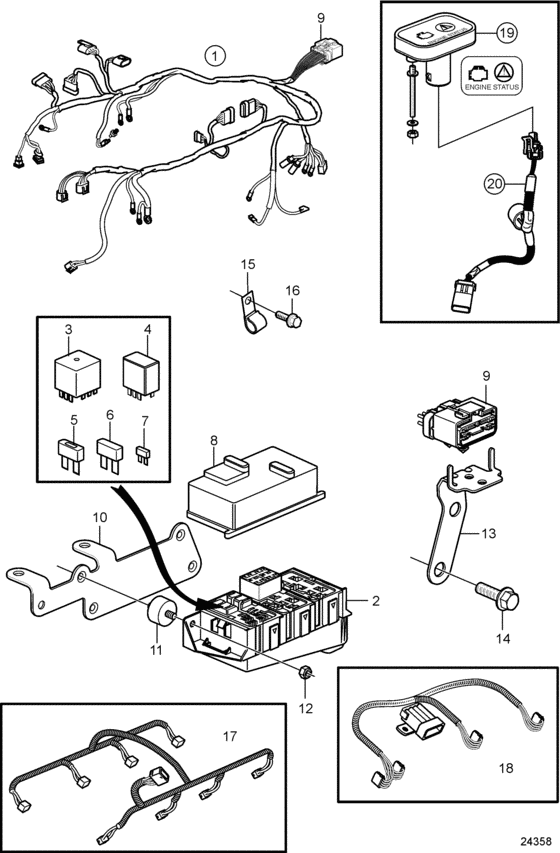 Схема узла Engine Harnesses Для Volvo Penta 8.1Gice-400-Jf