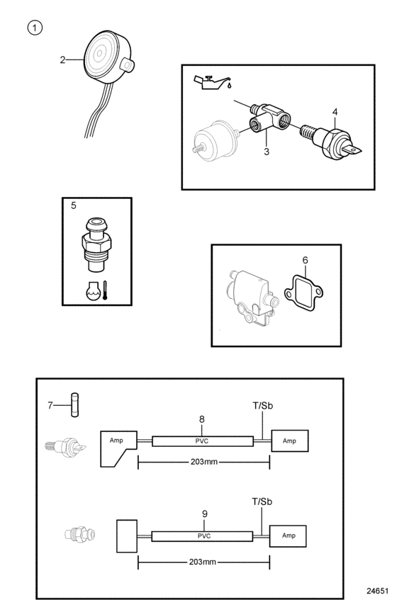 Схема узла Audible Alarm Kit Для Volvo Penta 3.0Gsmby